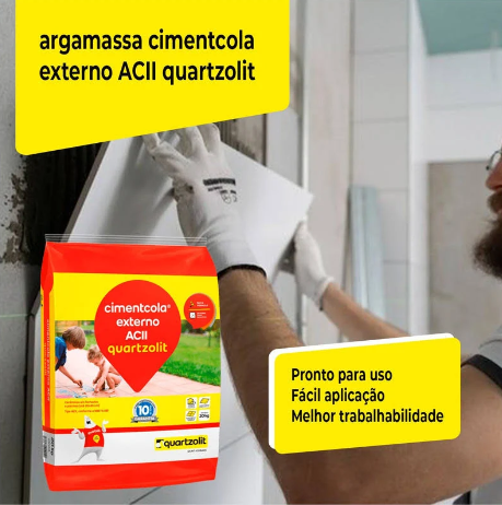 Cimentcola Externo AC2 Cinza 20KG - QUART...