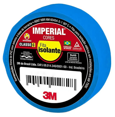 Fita Isolante Imperial Azul 18mm x 10M HB...