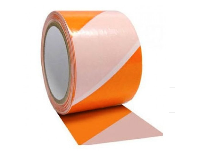 Fita Zebrada Laranja/Branco 70mm x 200mts...