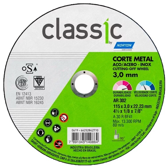 Disco Corte Ferro/Inox CLASSIC AR302 - RE...