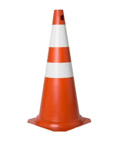 Cone P/ Sinalização 50CM Cor: Laranja/Bra...