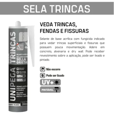 Selante Acrilico Sela Trincas 280ML Cor: ...