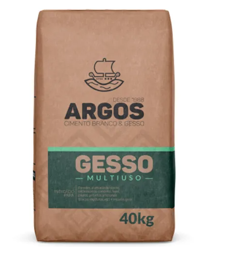 Gesso em Pó (Lento) 40KG Cor: Branco -ARGOS