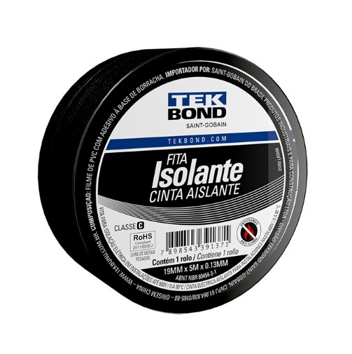 Fita Isolante - Preta - 19mm - TEK BOND