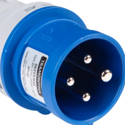 Plug 3P+T 220V/16A/9H Cor: Azul Ref: 5625...