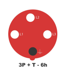 Tomada Acoplamento 3P+T 6H - Vermelho - R...