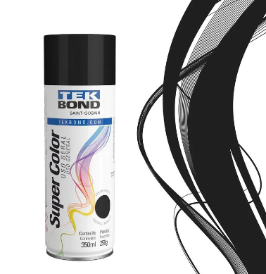 Tinta Spray Alta Temperatura - Preto Bril...