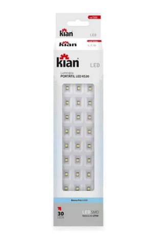 Luminaria Emergencia 30 Leds Bivolt Cor: ...