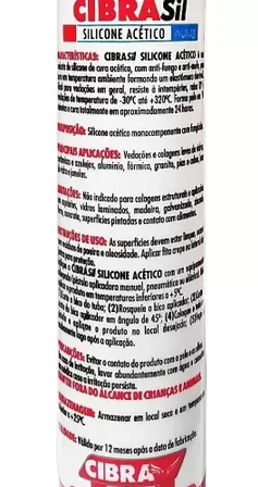 Silicone Acetico Incolor 260GR - CIBRASIL