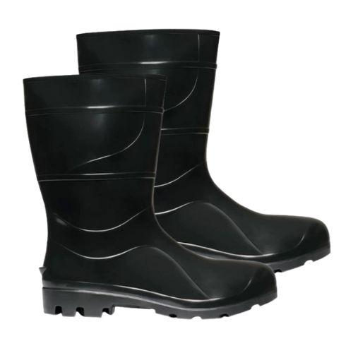 Bota PVC Cano Longo Preta Sem Forro CA 32...