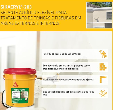 Sikacryl 203 Selante Acrílico Flexível (I...