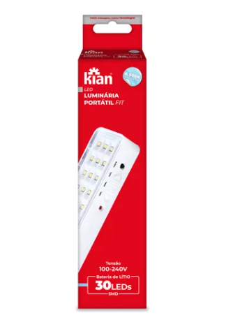 Luminaria Emergencia 30 Leds Bivolt Cor: ...