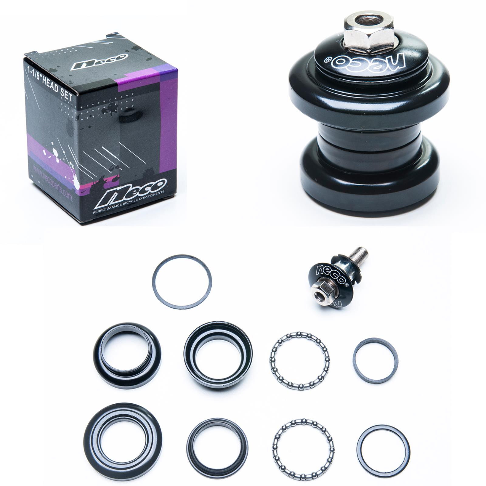 JOGO DE DIRECAO NECO AHEAD SET BMX PRETO